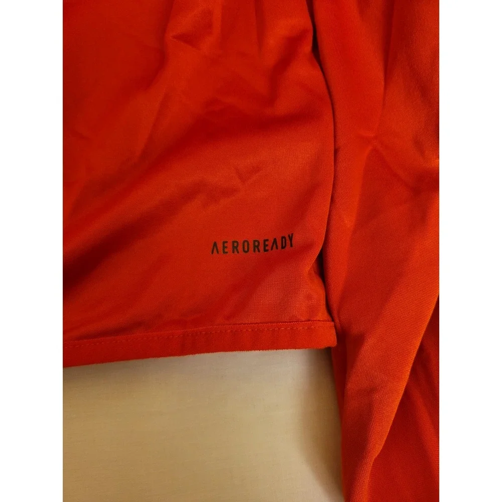 Adidas Men's Half-Zip Light Pullover Sweater - ORANGE - Medium-Elastic Waistband